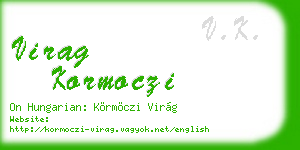 virag kormoczi business card
