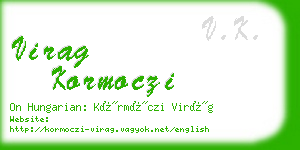 virag kormoczi business card